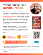 David Brooks virtual talk flyer