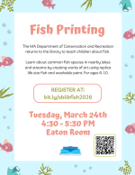 fish printing event flyer