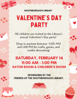 2026 Library Valentine's Party Flyer