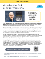 flyer for Alex Hutchinson talk