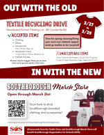 SOS Spring Textile & Merch Fundraiser Flyer