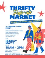 thrifty pop-up market flyer