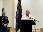 Commander Whynot responds to recognition (Photo by Joao Melo)