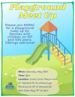 NSPAC playground meetup flyer