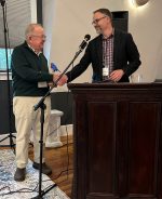 SOLF President Destin Heilman (right) thanked Rick Ellis (left) (contributed photo)