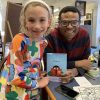  Jonathan Toddd, author of Timid, with a participant of the a spring 2025 comics workshop at the Library (from Facebook)