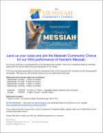 2026 Messiah Community Chorus Rehearsals Announcement